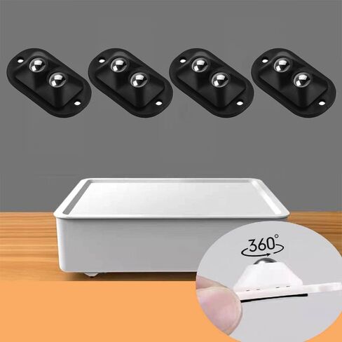 20 Pcs Mini Wheels, Swivel Caster Wheels for Mini Roller,Tiny Wheels, Stainless Steel Casters, Black Trash Can Wheels, Furniture Stick On Wheels,Add Wheels to Anything in Saudi Arabia
