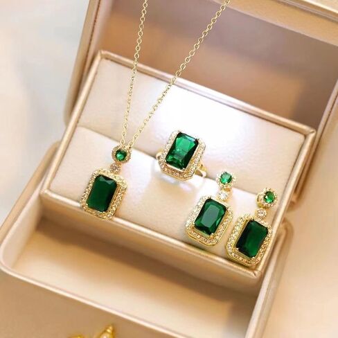 4 Pcs Women Clutch Purse Jewelry Set, Silk Stain Bridal Purse with Necklace Earrings Ring, Vintage Banquet Handbag with Detachable Chain, Rhinestone Jewelry Handbag Set for Wedding Party Gift in Saudi Arabia