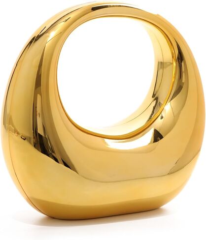 محفظة بمقبض علوي من الأكريليك الذهبي من Oweisong للنساء Moon Hape حقيبة يد ملونة شفافة كتف مسائية مع سلسلة in Kuwait