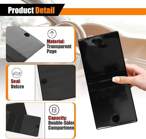 Car Registration and Insurance Holder, Auto Paperwork Cover, Vehicle Document Holder Glove Box Organize for Driver License, Card, Cash (Black 2PCS) in Saudi Arabia