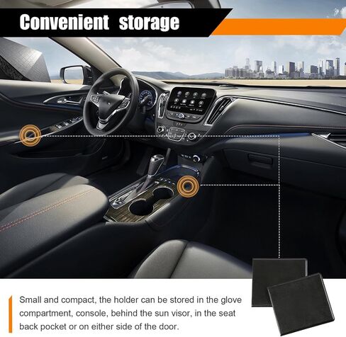 Car Registration and Insurance Holder, Auto Paperwork Cover, Vehicle Document Holder Glove Box Organize for Driver License, Card, Cash (Black 2PCS) in Saudi Arabia