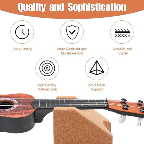 Guitar Neck Rest, Two Heights Corkwood Guitar Neck Holder Cradle Support Stand Pillow, Luthier Tools Accessories for String Instrument, Ukulele, Violin, Banjo, Mandolin in Saudi Arabia