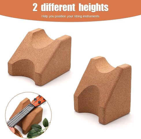 Guitar Neck Rest, Two Heights Corkwood Guitar Neck Holder Cradle Support Stand Pillow, Luthier Tools Accessories for String Instrument, Ukulele, Violin, Banjo, Mandolin in Saudi Arabia
