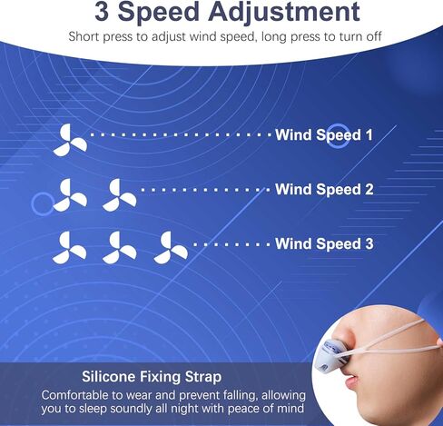 أجهزة مكافحة الشخير، جهاز مساعد على إيقاف الشخير أثناء النوم مع 3 سرعات رياح قابلة للتعديل، وسدادات فتحات تهوية موسع الأنف، حل فعال للشخير للرجال والنساء in Kuwait