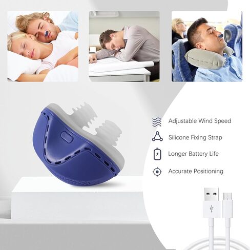 أجهزة مكافحة الشخير، جهاز مساعد على إيقاف الشخير أثناء النوم مع 3 سرعات رياح قابلة للتعديل، وسدادات فتحات تهوية موسع الأنف، حل فعال للشخير للرجال والنساء in Kuwait