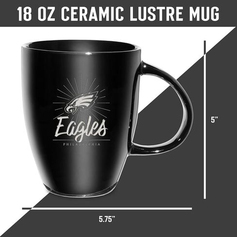 Rico Industries NFL Unisex-Adult LBC 18oz Laser Engraved Ceramic Lustre Mug in Saudi Arabia
