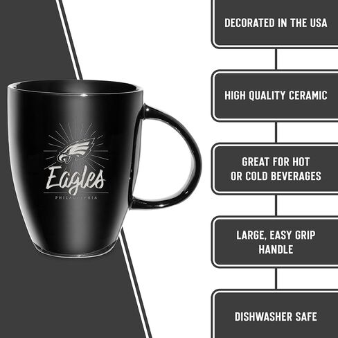 Rico Industries NFL Unisex-Adult LBC 18oz Laser Engraved Ceramic Lustre Mug in Saudi Arabia