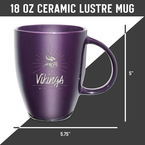 Rico Industries NFL Unisex-Adult LBC 18oz Laser Engraved Ceramic Lustre Mug in Saudi Arabia