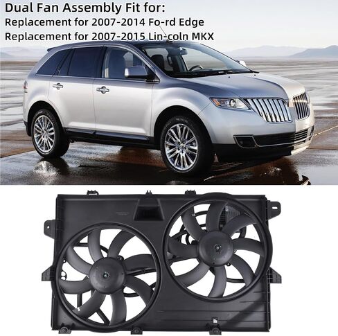 621-392 استبدال مجموعة مروحة تبريد المبرد المزدوج لـ Ford Edge 2007 2008 2009 2010 2011 2012 2013 2014 2015، Lin-coln MKX 2007-2015 V6 3.5L 3.7L 7T4Z8C607B 7T4Z8C607A CT4Z8C60 7ب فاهاها in Kuwait