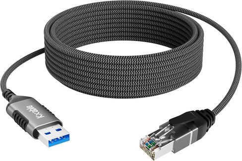 كابل USB رفيع إلى إيثرنت بطول 6 أقدام، سلك رفيع USB 3.0 A إلى RJ45، متصل مباشرة، ألومنيوم، مضفر، OFC، كابل شبكة USB إلى RJ45 Gigabit LAN لأجهزة الكمبيوتر المحمول والكمبيوتر الشخصي والمحول والمزيد، OD: 3.6 مم in Kuwait