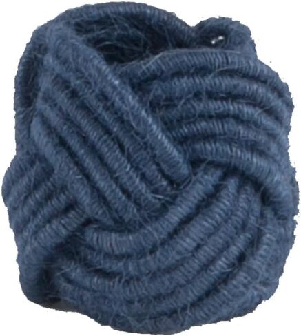 SARO LIFESTYLE NR241.G Braided Jute Napkin Rings (4 Pack), Green in Saudi Arabia