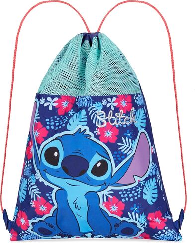 Disney Kids Drawstring Bags - Swimming Bag, School PE Bag (Blue Stitch) in Kuwait