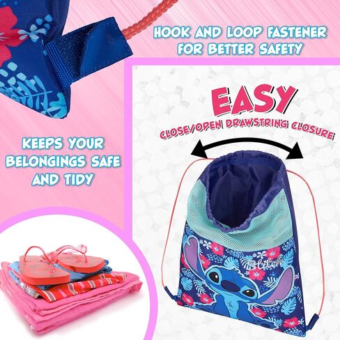 Disney Kids Drawstring Bags - Swimming Bag, School PE Bag (Blue Stitch) in Kuwait