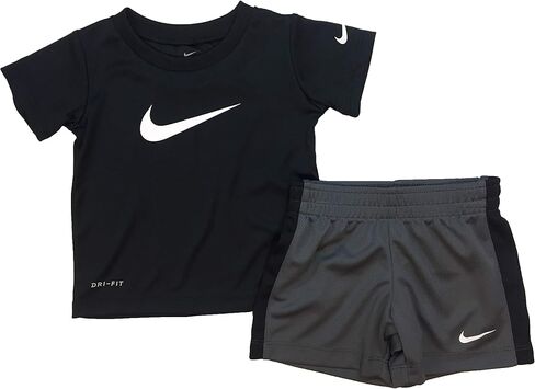 Nike Boy's Dri-Fit T-Shirt & Shorts 2 Piece Set (Black(66F237-G1A)/Dark Grey, 5) in Saudi Arabia