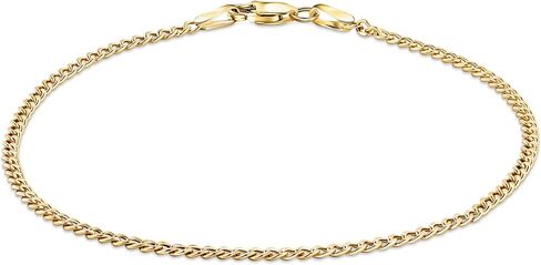 14K Gold Anklets for Women -14K 10 Inch Anklets Gold Flat Mariner Anklet, Cuban Chain, Figaro Chain, Paperclip Chain, Rope chain Dainty Anklet in Saudi Arabia