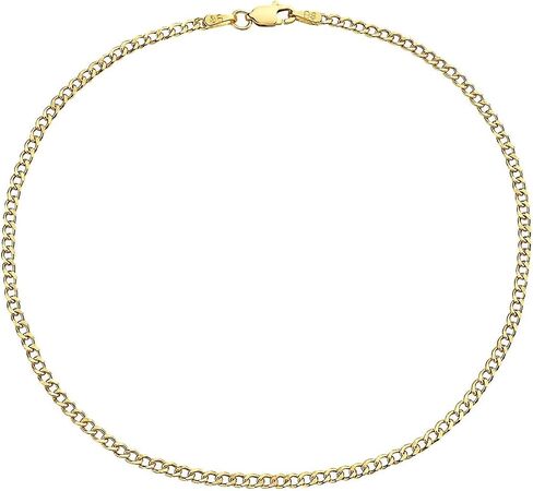 14K Gold Anklets for Women -14K 10 Inch Anklets Gold Flat Mariner Anklet, Cuban Chain, Figaro Chain, Paperclip Chain, Rope chain Dainty Anklet in Saudi Arabia