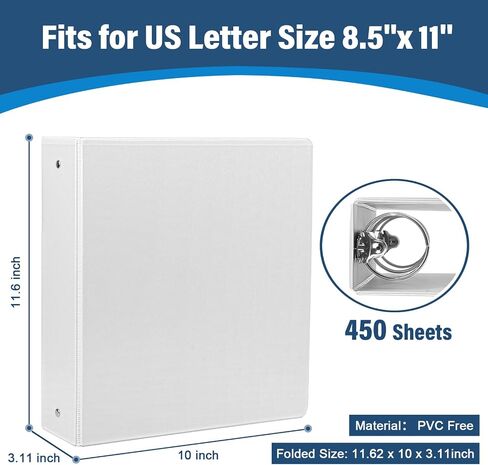 1.5-Inch 3-Ring Binder with Pockets, 1-1/2’’ Premium View Binders with Three Ring Binders Holds up to 325 Sheets US Letter Size, Bulk Pack of 6, Perfect for Home, Office, and School (1.5-inch) in Saudi Arabia
