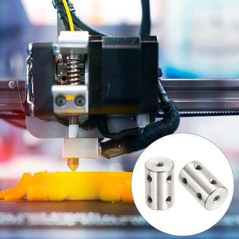 PATIKIL Shaft Coupler Connector L22 x D20 12mm to 12mm Bore Rigid Coupling Stainless Steel Shaft Joint w Screw,Wrench for 3D Printers Silver 2Pack in Saudi Arabia