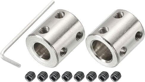 PATIKIL Shaft Coupler Connector L22 x D20 12mm to 12mm Bore Rigid Coupling Stainless Steel Shaft Joint w Screw,Wrench for 3D Printers Silver 2Pack in Saudi Arabia