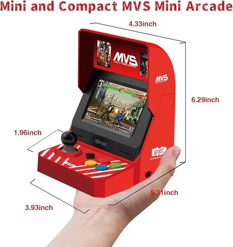 UNICO SNK MVS Mini Arcade ووحدة التحكم الحمراء [يتضمن كابل HDMI]، 45 لعبة SNK NeoGeo الكلاسيكية المحملة مسبقًا: The King of The Fighters / Metal SLUG والمزيد in Kuwait