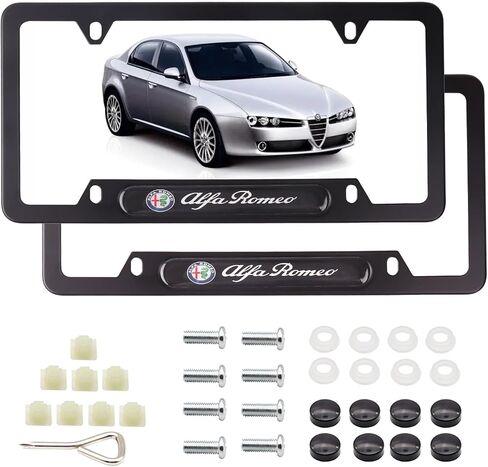 2PCS License Plate Frame Compatible for Land Rover Matte Black Car Tag Frame Cover for US Vehicle in Saudi Arabia