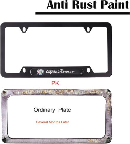 2PCS License Plate Frame Compatible for Land Rover Matte Black Car Tag Frame Cover for US Vehicle in Saudi Arabia
