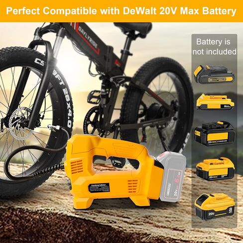 Cordless Tire Inflator Compatible with DEWALT 20V Max Battery,150PSI Portable Air Compressor with Digital Pressure Gauge,Auto Air Pump for Ball,Bike,Car,Motorcycle (Battery Not Included) in Kuwait
