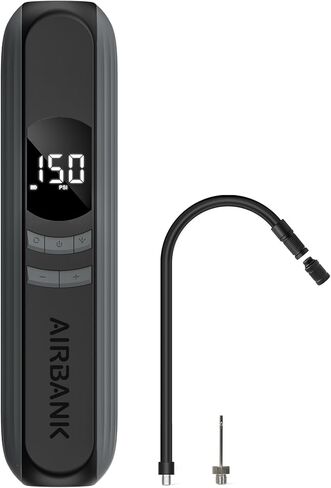 منفاخ إطارات AIRBANK ضاغط هواء محمول 2600 مللي أمبير في الساعة * 3 150 رطل لكل بوصة مربعة، مضخة دراجة كهربائية لاسلكية، منفاخ إطارات ذكي لقياس الضغط التلقائي مع ضوء LED لكرة الدراجة النارية للسيارة، A10 in Kuwait