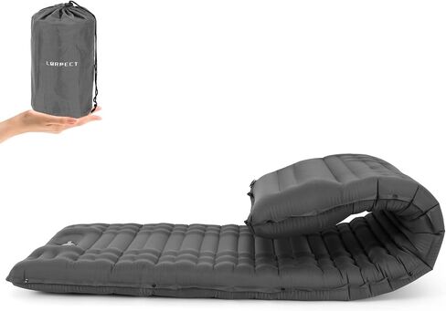 Inflating Sleeping Pad for Camping.4.5 in Thick Sleeping Mat .Compact Waterproof Camping Air Mattress with Pillow.Foot Pressure Inflatable Camping Pads for Backpacking & Hiking. (Grey) in Saudi Arabia