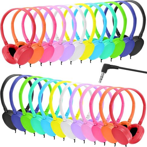 Kids Headphones Bulk 100 Pack for Classroom School Students,Wholesale Durable Wired Headphones with 3.5mm Jack for Children Teens Gift and Adults in Saudi Arabia