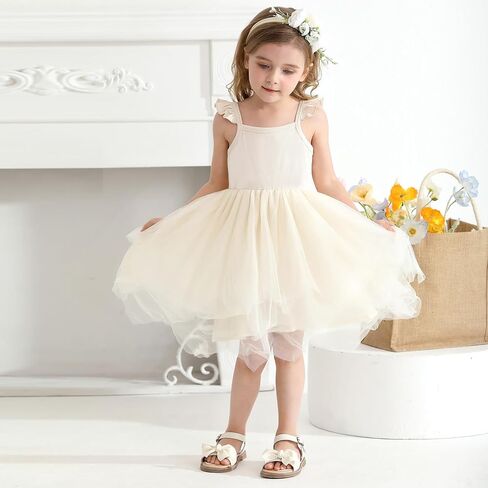 فستان توتو للفتيات الصغيرات بدون أكمام للأطفال الرضع فستان الشمس من التول الفقاعي 5 طبقات مع عصابة رأس على شكل زهرة in Kuwait