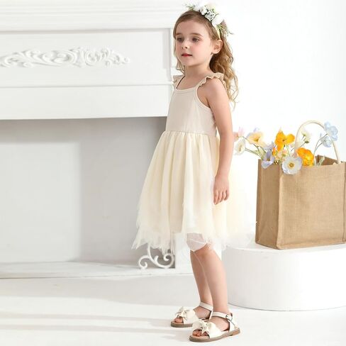فستان توتو للفتيات الصغيرات بدون أكمام للأطفال الرضع فستان الشمس من التول الفقاعي 5 طبقات مع عصابة رأس على شكل زهرة in Kuwait