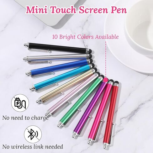 Stylus Pens for Touchscreens, 10 Pack High Precision Replaceable Thin Tip Stylus Rubber Stylus Pen for Smartphone and Tablets All Universal Touchscreen Devices(A) in Saudi Arabia