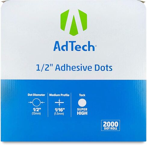 AdTech نقاط لاصقة مزدوجة الجوانب - 2000 نقطة، 1/2 بوصة عالية الجودة - الحرف اليدوية، الأعمال اليدوية، المكتب in Kuwait