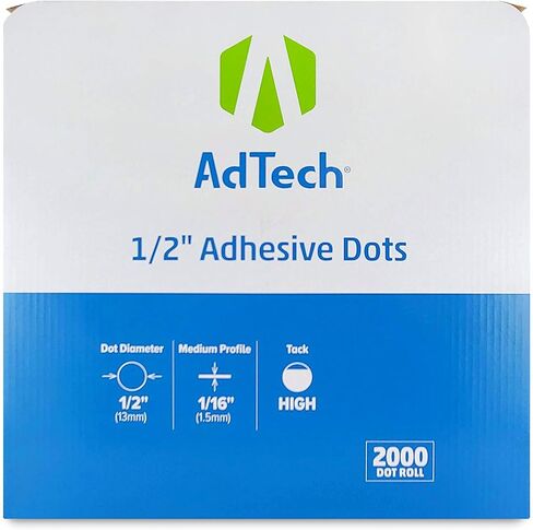 AdTech نقاط لاصقة مزدوجة الجوانب - 2000 نقطة، 1/2 بوصة عالية الجودة - الحرف اليدوية، الأعمال اليدوية، المكتب in Kuwait