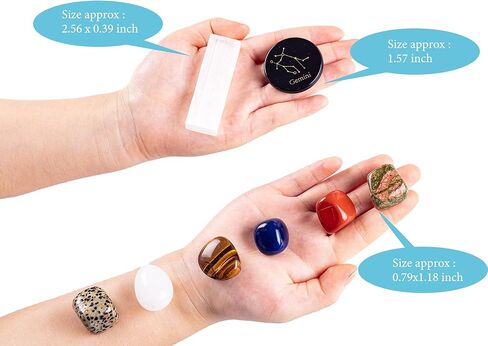 مجموعة هدايا برج الجوزاء والكريستال من فوربي كوكبة نيزك فيلينت حقيبة شفاء سيلينيت حجر الميلاد مع برج التنجيم ديكور الويكا in Kuwait