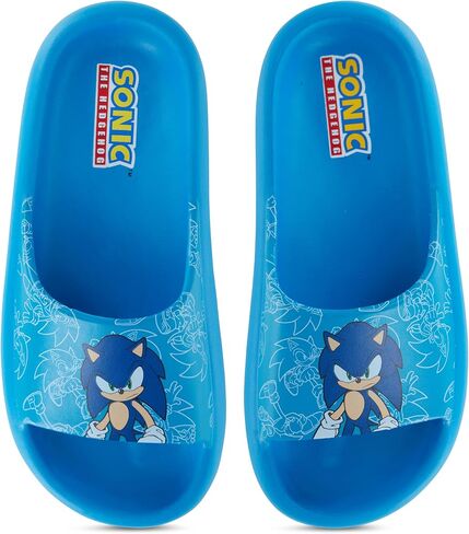 Sonic The Hedgehog Mens Slides - Sonic Comfort Foam Slides With Back - Sponic, Tails, Knuckles and Shadow Slide Sandals in Saudi Arabia