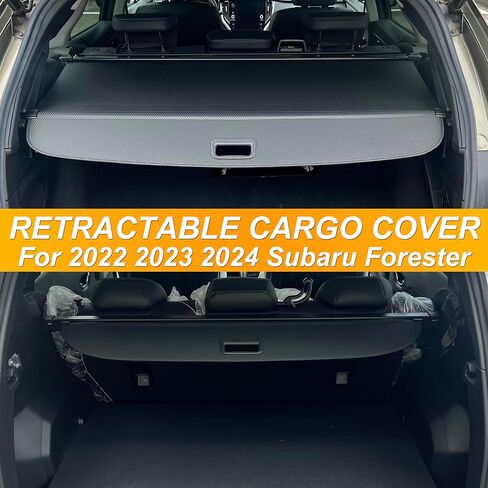غطاء البضائع لعام 2024 2023 2022 سوبارو فورستر مع ستارة خلفية، تغطية كاملة مطورة غطاء صندوق خلفي قابل للسحب متوافق مع ملحق سوبارو فورستر 2024، ألياف الكربون in Kuwait