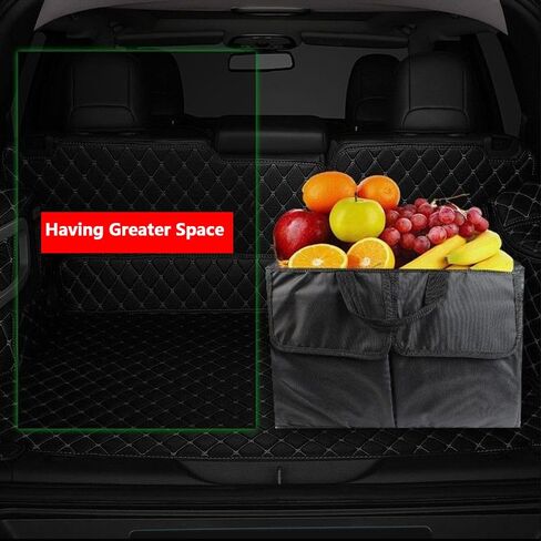 Car Storage Organizer 1 Pcs Car Trunk Organizer Black Car Storage Box 21.7" Collapsible Multi Compartment SUV Trunk Organizer With Adjustable Securing Straps for Car,SUV,Truck (With Cover) in Saudi Arabia