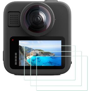 3 عبوات واقي شاشة متوافق مع كاميرا الحركة Go Pro MAX2 / GoPro MAX- 360، واقي شاشة من الزجاج المقوى فائق الوضوح 9H in Kuwait