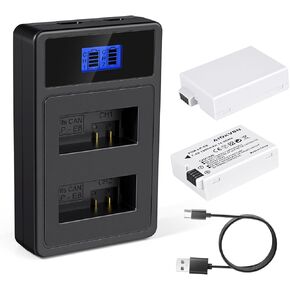 بطارية بديلة LP-E8 مكونة من عبوتين مع شاحن USB مزدوج لكاميرات Canon EOS، متوافقة مع Rebel T3i T4i T5i T6i T7i، 550D 600D 650D 700D 750D 800D، Kiss X4 X5 X6i X7i in Kuwait