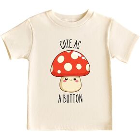Cute As A Button Mushroom Baby Onesie® Brand Bodysuit Shirt Premium Custom Clothes Unisex Baby Gift for Mom Newborn in Kuwait