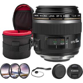 Canon EF-S 60mm f/2.8 Macro USM Lens (0284B002) Bundle in Saudi Arabia