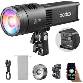 Godox RS100R 100W RGB Led Video Light 1800K-10000K، بطارية مدمجة، التحكم في التطبيق، لتسجيل الفيديو في الاستوديو، والتصوير in Kuwait