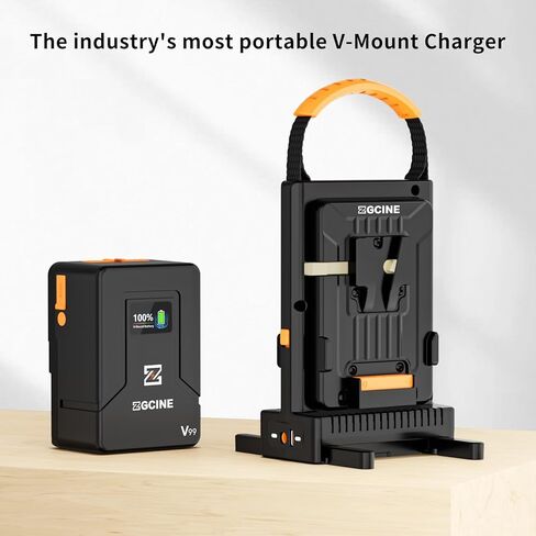 طقم شاحن ZGCINE VM-C2 لبطارية قفل V-Mount V، مع مصدر طاقة USB-C PD100W، متوافق أيضًا مع Smallrig Neewer Fxlion Core جميع شحن البطاريات V-Mount in Kuwait