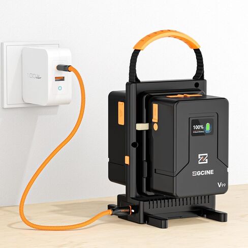 طقم شاحن ZGCINE VM-C2 لبطارية قفل V-Mount V، مع مصدر طاقة USB-C PD100W، متوافق أيضًا مع Smallrig Neewer Fxlion Core جميع شحن البطاريات V-Mount in Kuwait