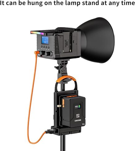 طقم شاحن ZGCINE VM-C2 لبطارية قفل V-Mount V، مع مصدر طاقة USB-C PD100W، متوافق أيضًا مع Smallrig Neewer Fxlion Core جميع شحن البطاريات V-Mount in Kuwait