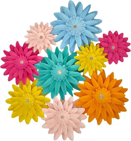 Earthy terracotta tones 3D Paper Flower Wall Decor Set of 9 – Handcrafted Paper Flowers for Rustic Wedding Bridal Shower Wall Art Birthday Party & Photo Booth Props in Kuwait