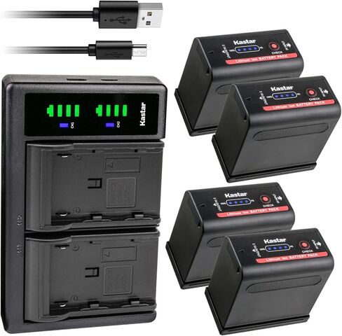 بطارية Kastar قطعتان وشاحن USB LTD2 بديل لكاميرا Canon Ultura، XH-G1 HDV، XH-G1S، XH-G1S HD، Canon BP-970 BP-970G BP-975، BP-945 BP-950 BP-950G BP-955، بطارية BP-930 BP-935 in Kuwait
