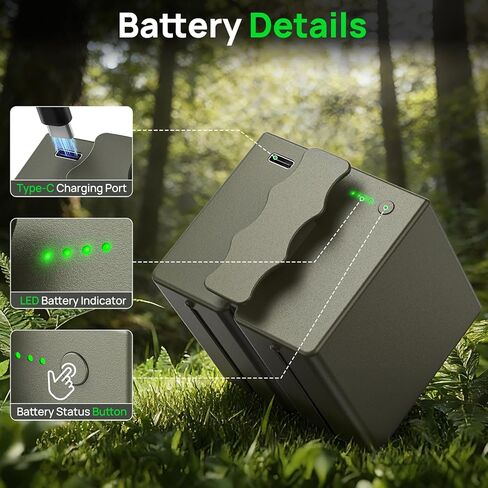عبوتان من بطارية الليثيوم القابلة لإعادة الشحن البديلة لحزمة بطارية Stealth Cam 360 Max Cartridge، متوافقة مع 360 Revolver وRevolver Pro وRevolver Pro 2.0 Trail Cameras Type-C للشحن السريع in Kuwait